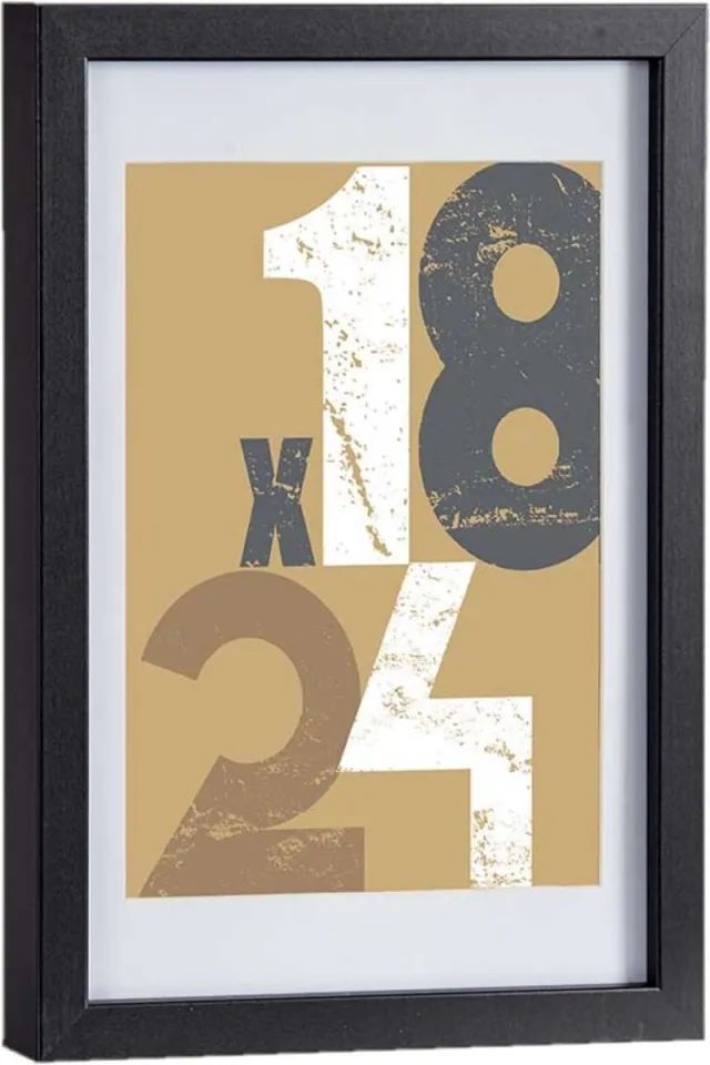 Arte r Houten fotolijst - zwart - 21 x 30 cm - fotolijstje - met passe-partout - decoratie