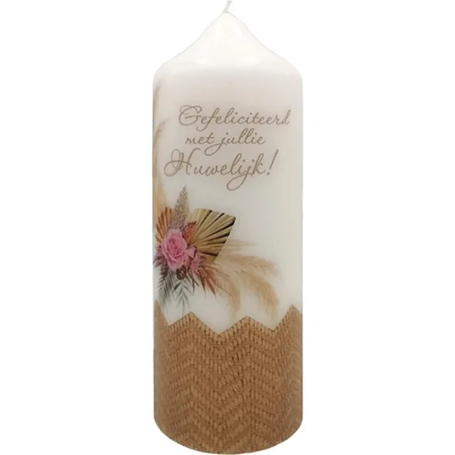 Van Licht Bruiloft Cadeau Felicitatie Huwelijkscadeau Bohemian Huwelijkskaars Wit
