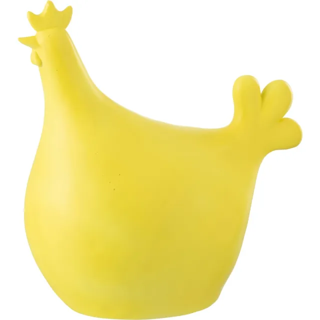 J-Line decoratie Haan Buiten - polyresin - geel