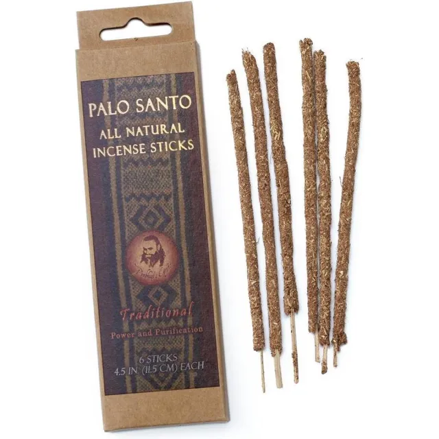 Prabhuji's Gifts Vegan wierookstokjes Palo Santo, Traditional, 100% natuurlijk, Prabhuji's Gifts, 6 sticks Bruin
