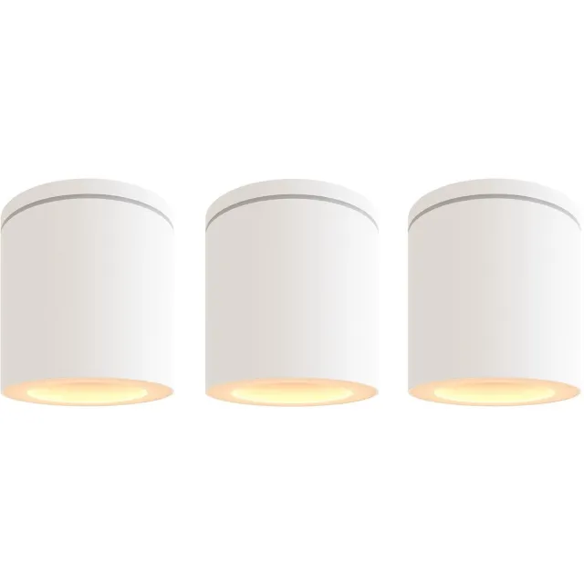 LEDVION 3 stuks LED opbouwspot IP54 wit GU10 fitting zonder lichtbron
