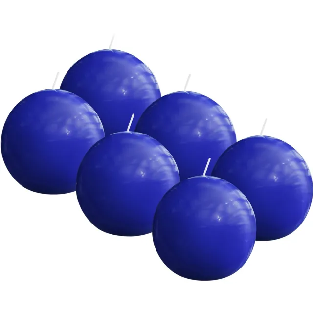 Bolsius Glanzende bol kaarsen - 6 Stuks - Blauw - 7cm - 16 Branduren