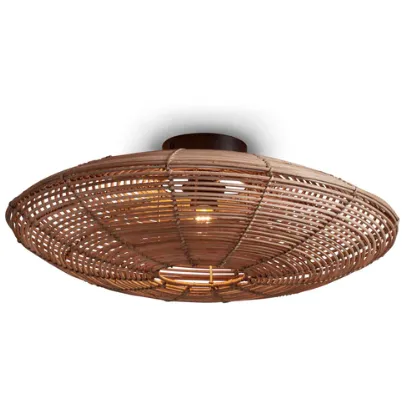 Good&Mojo Plafonniere Zanzibar S rotan/plat dia.40xh.12cm. wit