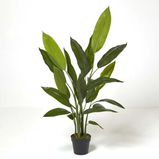 Homescapes Kunstmatige Heliconia in Pot Kreeftklauwplant, 140 cm Groen