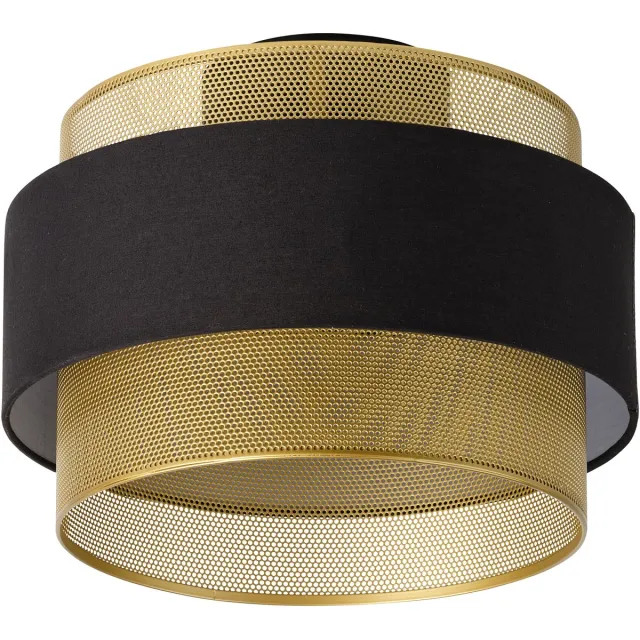 Osram DECOR Hornet Plafondlamp E27 Zwart Goud 300mm, Plafondlamp, Metaal, Textiel voor warme sfeer Zwart/goud