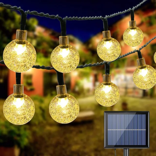 Capital Shopping BV 100 leds Lichtsnoer Buiten Zonne Energie - Warm Wit Lichtslinger - Lampjes slinger buiten - Bruiloft, Kerst, Feestavond