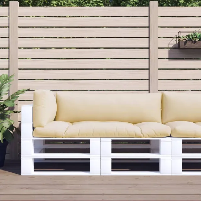 vidaXL Palletkussens 3 st stof beige