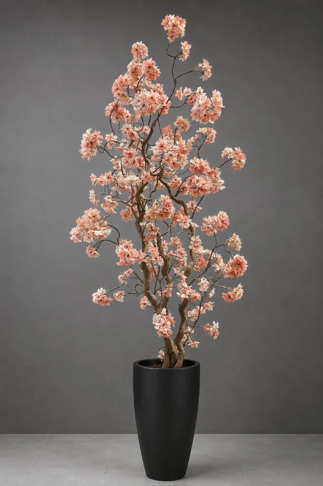 Seta Fiori Cherry Blush - Kunstbloesemboom Roze 150 cm - Handgemaakt in Nederland - Echte Houten Stam - Grote Sakura Kersenbloesem voor Binnen roze, pink, blush pink