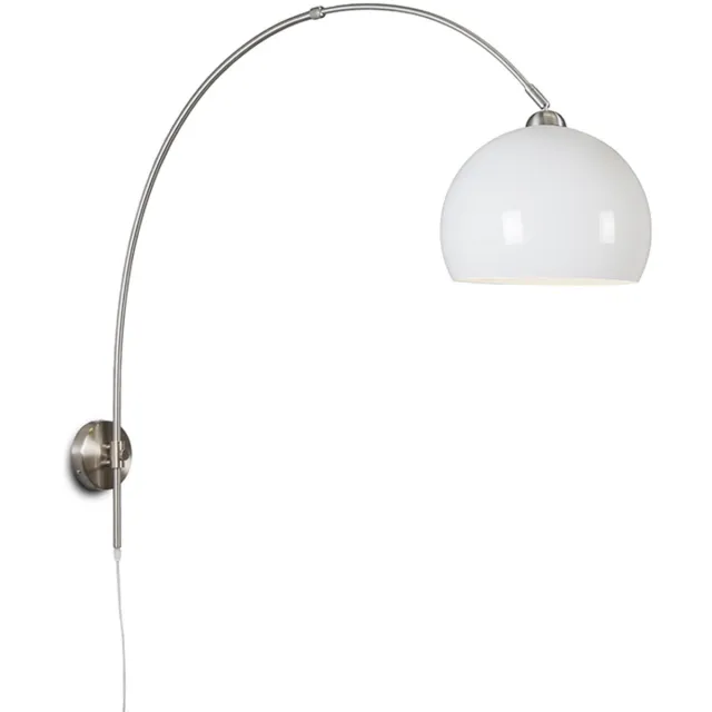 QAZQA bow - Moderne Wand booglamp voor binnen - 1 lichts - D 1160 mm - Wit - Woonkamer | Slaapkamer | Keuken