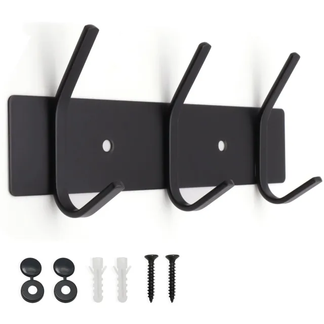 My Ninki ® Stijlvolle en Functionele Wandgarderobe met Roestvrijstalen Haken voor Elke Ruimte zwart