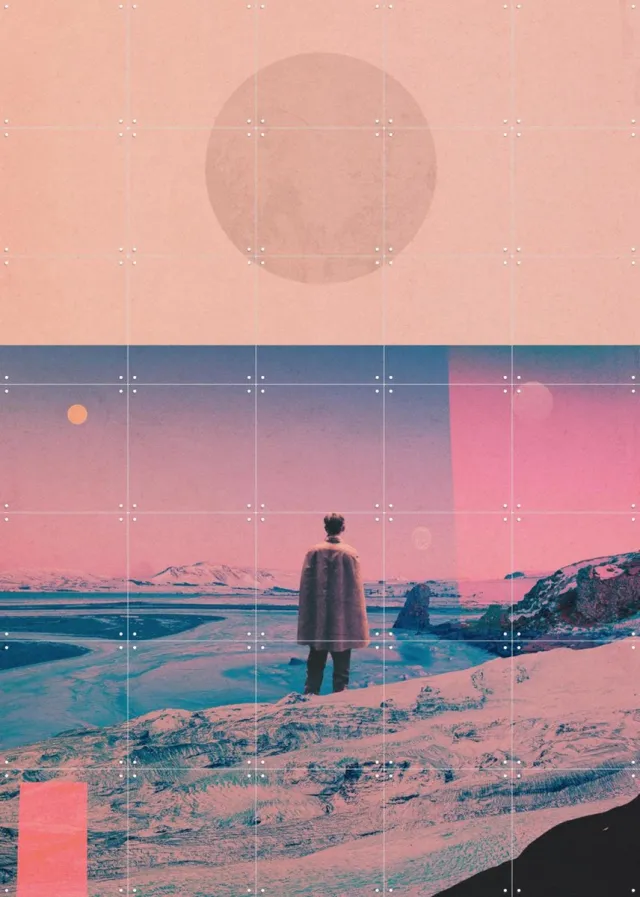 IXXI Will You Still remember me, Frank Moth - 100 x 140 cm - Grote wanddecoratie en posters - Digitale Kunst, Collage, Surrealisme, Kleurrijk Roze