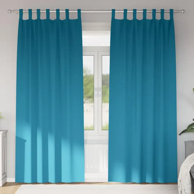vidaXL Zwart-out Gordijnen met Ringen 2 st Turquoise 245 x 140 cm