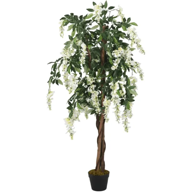 vidaXL Kunstplant wisteria 840 bladeren 150 cm groen en wit