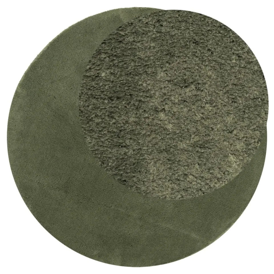vidaXL Vloerkleed HUARTE laagpolig zacht wasbaar Ø 80 cm bosgroen groen, foto 3