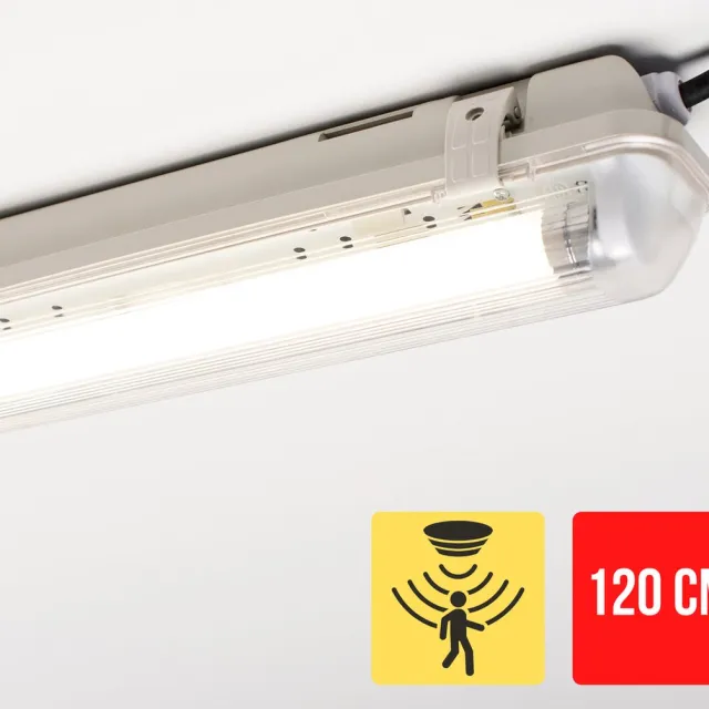 LED's light by Shada Proventa Outdoor LED TL Armatuur met bewegingssensor en daglichtsensor - Waterdicht - 120 cm - Tl-buizen - Tl-armaturen - Tl-verlichting Wit