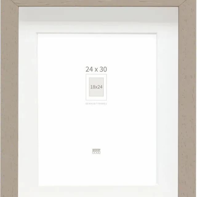 Deknudt Frames Fotolijst - taupe met passe-partout - 18x24 / 24x30 cm