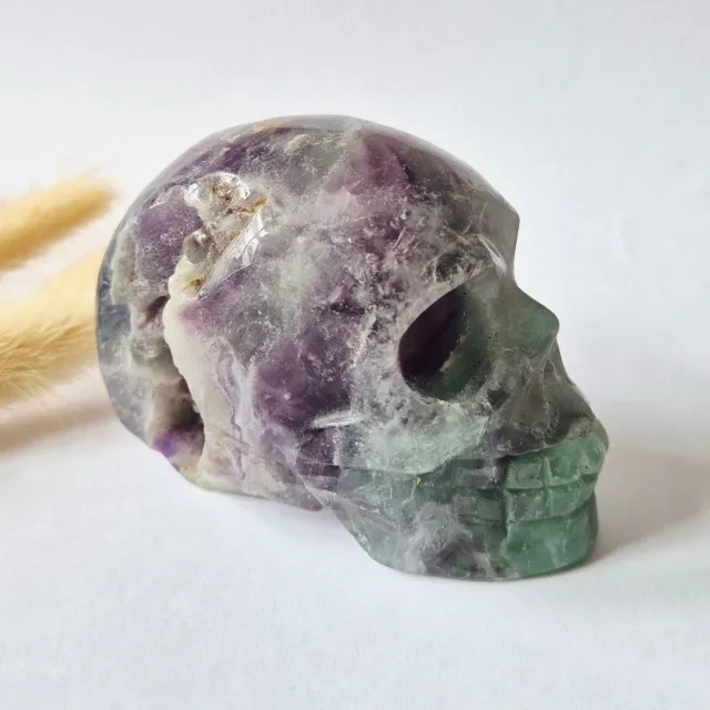 Moonlight Gemstones Edelsteen Skull Candy Fluoriet Schedel 460g Meerkleurig
