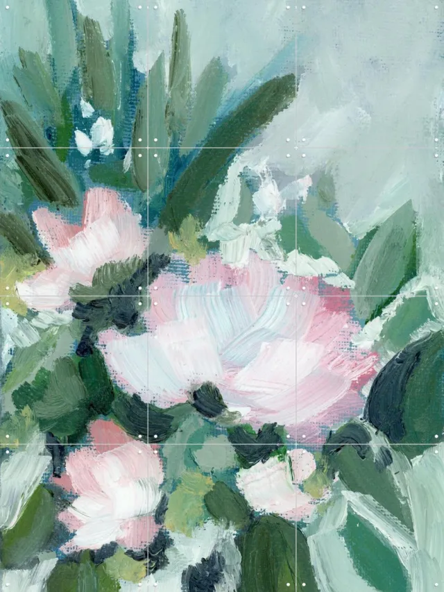 IXXI Dusky Floral, Green Barn Studio - 60 x 80 cm - Grote wanddecoratie en posters - Olieverf, Impressionisme, Slaapkamer, Eetkamer, Woonkamer Roze