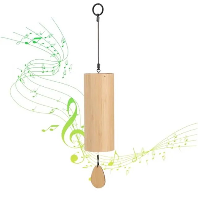 Ynkkvre Windspel van Bamboe met Koorden – Rustgevende Klanken voor Meditatie, Ontspanning en Balans – Decoratie voor Tuin, Balkon of Woonkamer – Perfect Cadeau Bruin