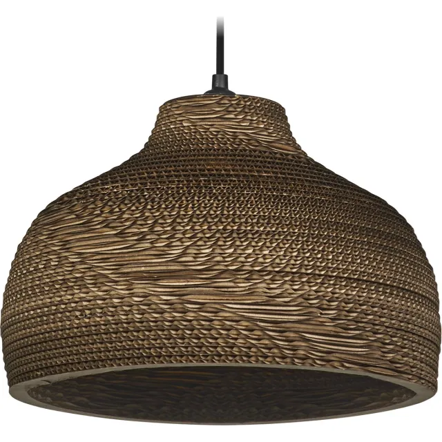 Osram hanglamp Decor Cardboard Hat bruin van golfkarton, lichtgewicht, E27, diameter 360 mm, duurzaam dankzij vervangbare lichtbron, eenvoudige montage