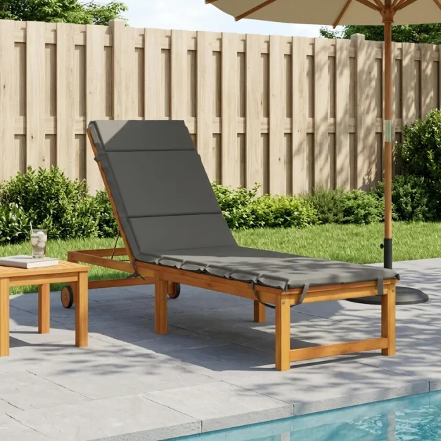 vidaXL Ligstoel Kussen GEMERT 100% Polyester Grijs 200 x 50 x 3 cm