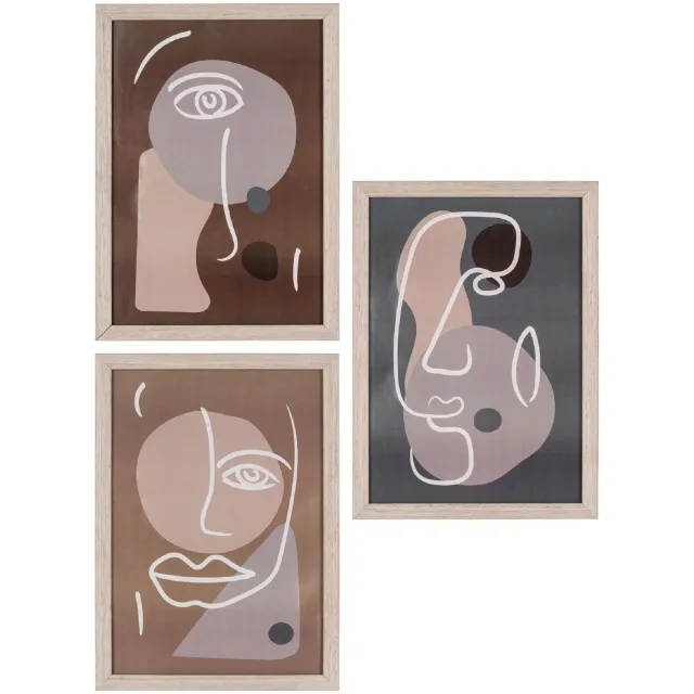 Nest of Nora Fotolijsten set van 3 - MDF en glas - Natural Bruin