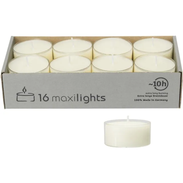 richard wenzel Theelichtjes/waxinelichtjes in transparante cup - 16x - 10 branduren Creme