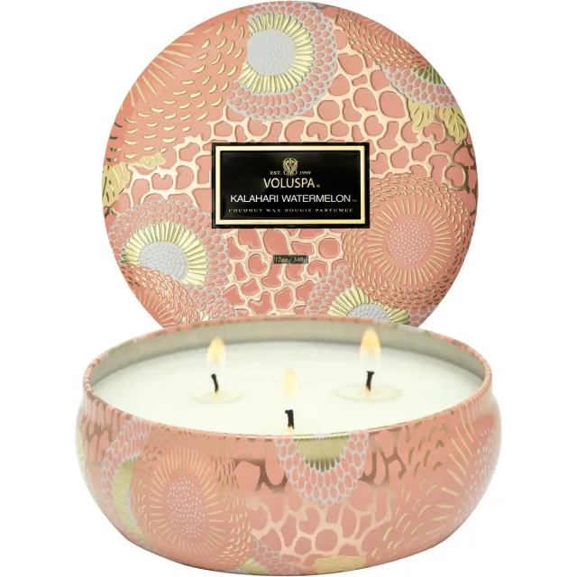 Voluspa Geurkaars Kalahari Watermelon 3-Wick Tin Roze
