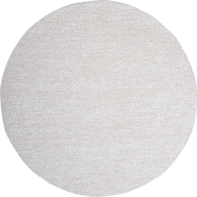 Veer Carpets Vloerkleed Mica Rond ø200 cm - Bouclé Design Vloerkleed in Scandinavische / Japandi Stijl Wit