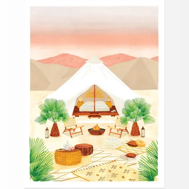ALL THE WAYS TO SAY Poster Glamping 18 x 24 cm Muurdecoratie Meerkleurig