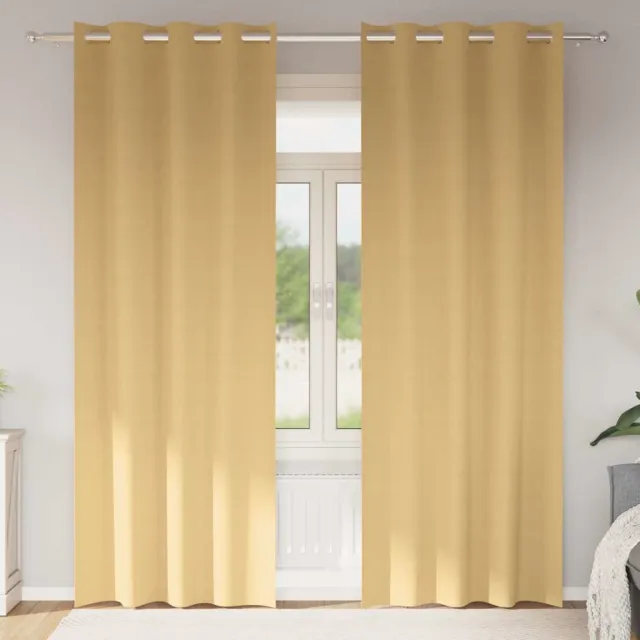 vidaXL Zwart-out Gordijnen met Ringen 2 st Beige 260 x 140 cm