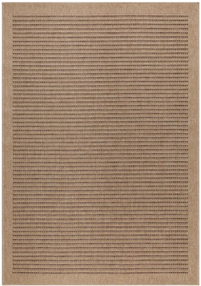 Ayyildiz Vloerkleed Dhaka – Taupe/Zwart – Laagpolig met Levendig Design – Voor Binnen en Buiten – 80x250 cm