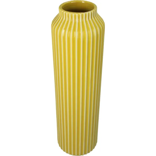 HD Collection Vaas Stoneware Mosterd 10,5x10,5x35,5cm Mustard