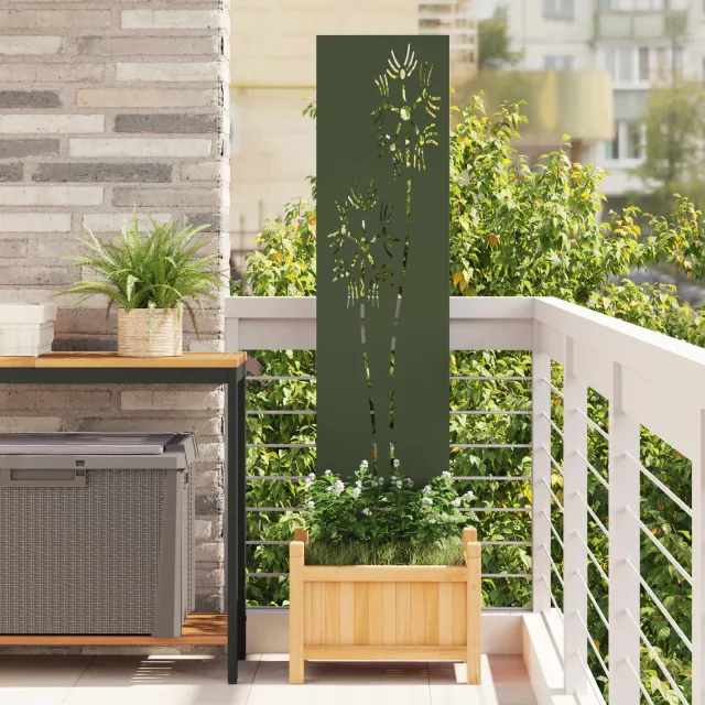 vidaXL Tuin Privacy Screen Olijfgroen 32 x 140 cm Koudgewalst staal
