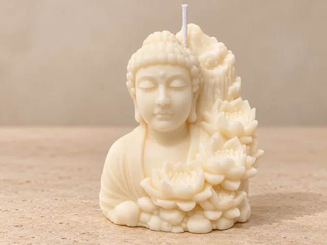 Goods and Shine Buddha Blossom – Geurkaars Vanille wit
