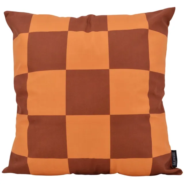 Gek op Kussens! Checker Cognac/Bruin Kussenhoes | 45 x 45 cm | Katoen/Polyester