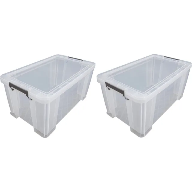 Whitefurze Opbergbox - 2x - 54 liter - Transparant - 66 x 38 x 31 cm