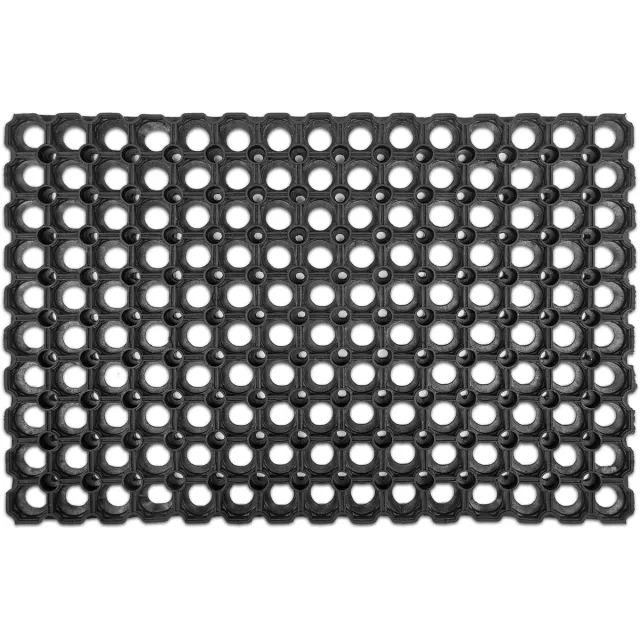 GARRONDA 50 x 100 cm 16 mm Buitenmat Rubberen Mat Weerbestendig GD-0262 16 mm Zwart