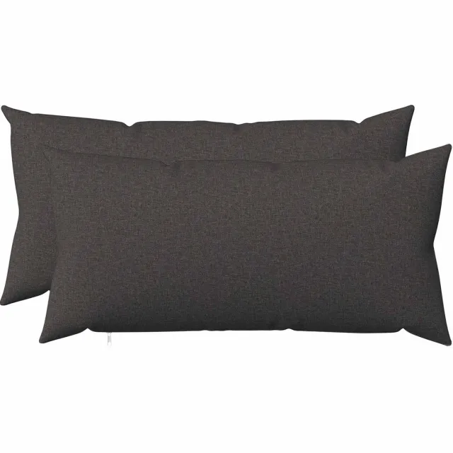 vidaXL Dekenkussen - 2 - st - HEERLEN - Donkergrijs - 40 - x - 80 - cm - Stof