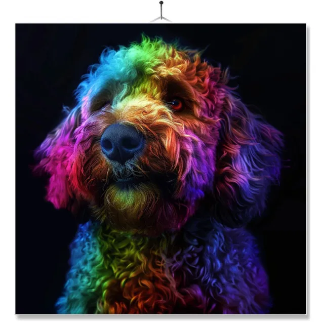 MC Living Tegel Met Opdruk | Geschenk | Dier | Regenboog | HD | Labradoodle Ontwerp 1