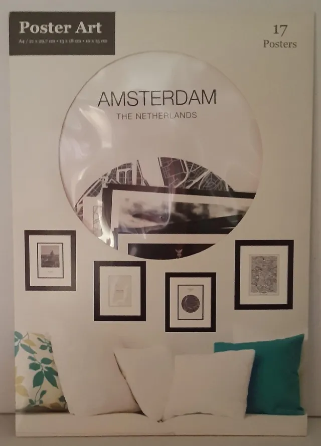 anchor international Poster Art 17 mini posters Amsterdam en andere steden. Wit