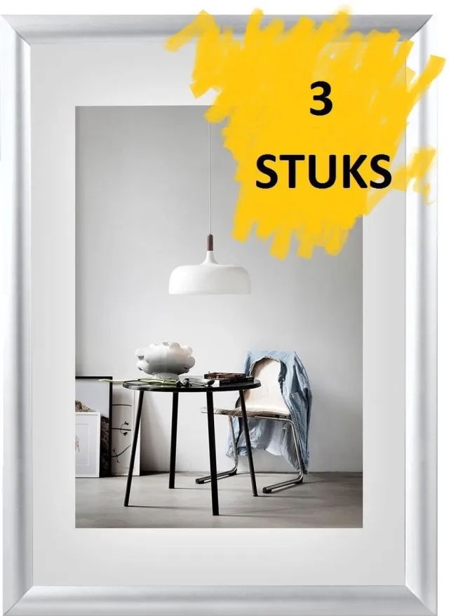 Aluanz 3 stuks Kliklijsten A1 25mm verstek zilver