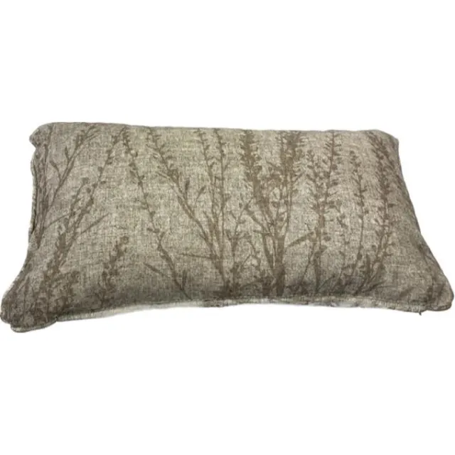 Madison sierkussen 50x30 cm Zion leaves natural Grijs