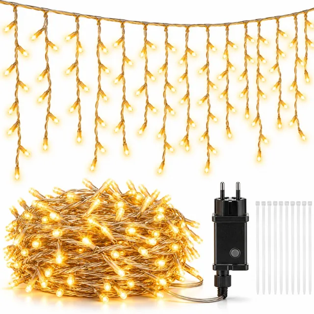ITRONIQ LED IJspegelverlichting 17 Meter - 480 LED Kerstverlichting Buiten - Warm Wit - IP44 - Timer - 8 Lichtstanden - Geheugen