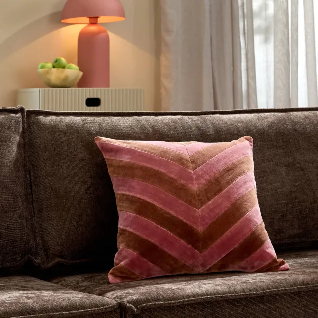 NOUS Living Rignac sierkussenhoes, 45x45 cm roze/lichtbruin