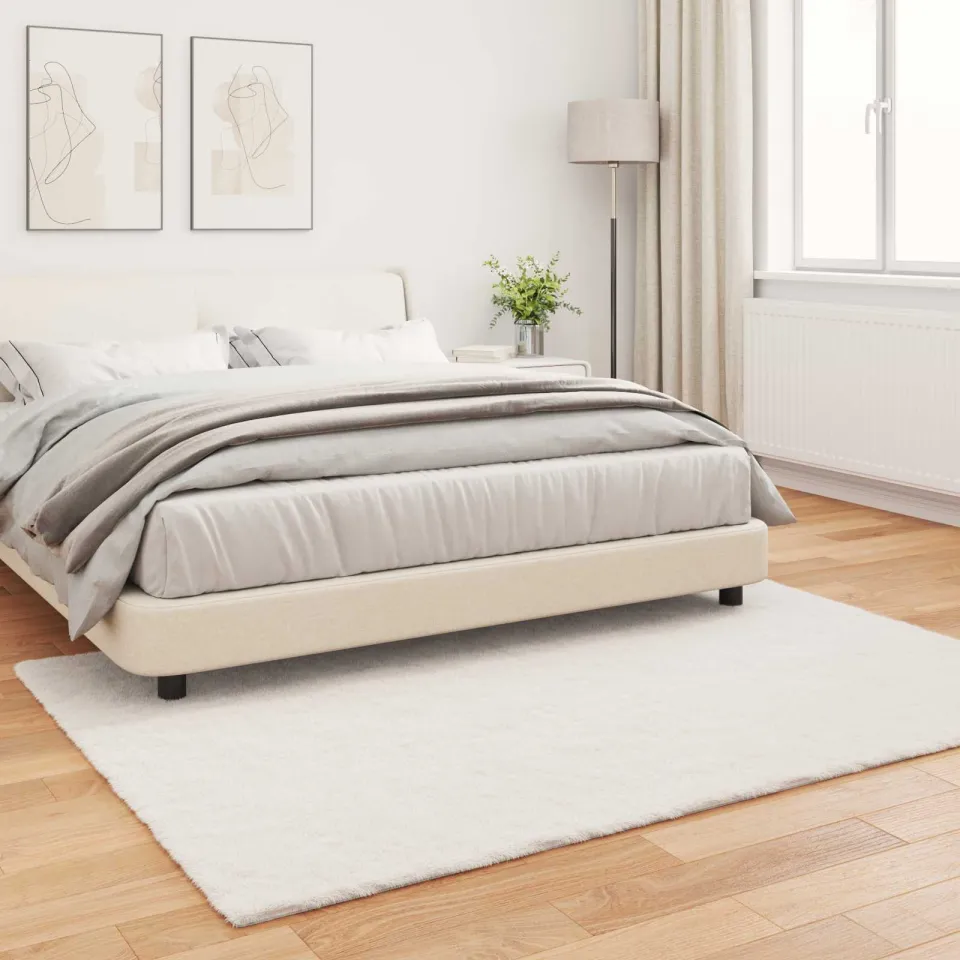 vidaXL Antislip vloerkleed van imitatie konijnenbont OLITE crème, foto 3