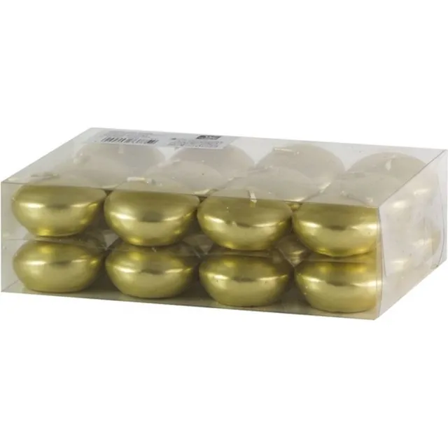 Trend Candles Drijfkaarsen - 24x - goud - 4,5 cm - 4 branduren Goudkleurig