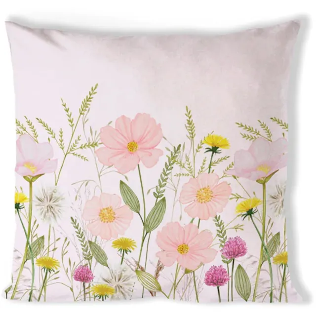 Ambiente Kussenhoes 40 x 40 cm, Pastel Bloemen Roze Pastel Flowers Roze kussenhoes