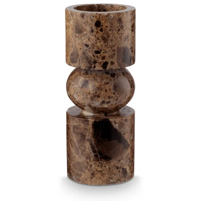 vtwonen kandelaar marble - bruin (8x20 cm)