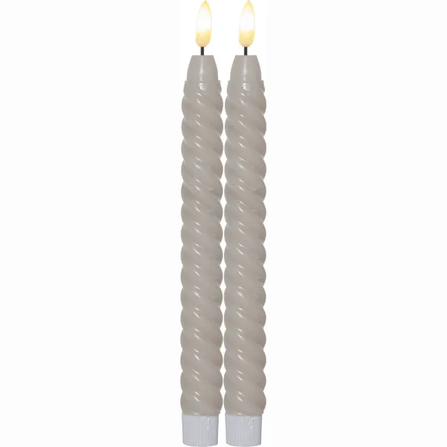 Star Trading Led kaars Beige wax swirl antique 2pack 25cm met timer